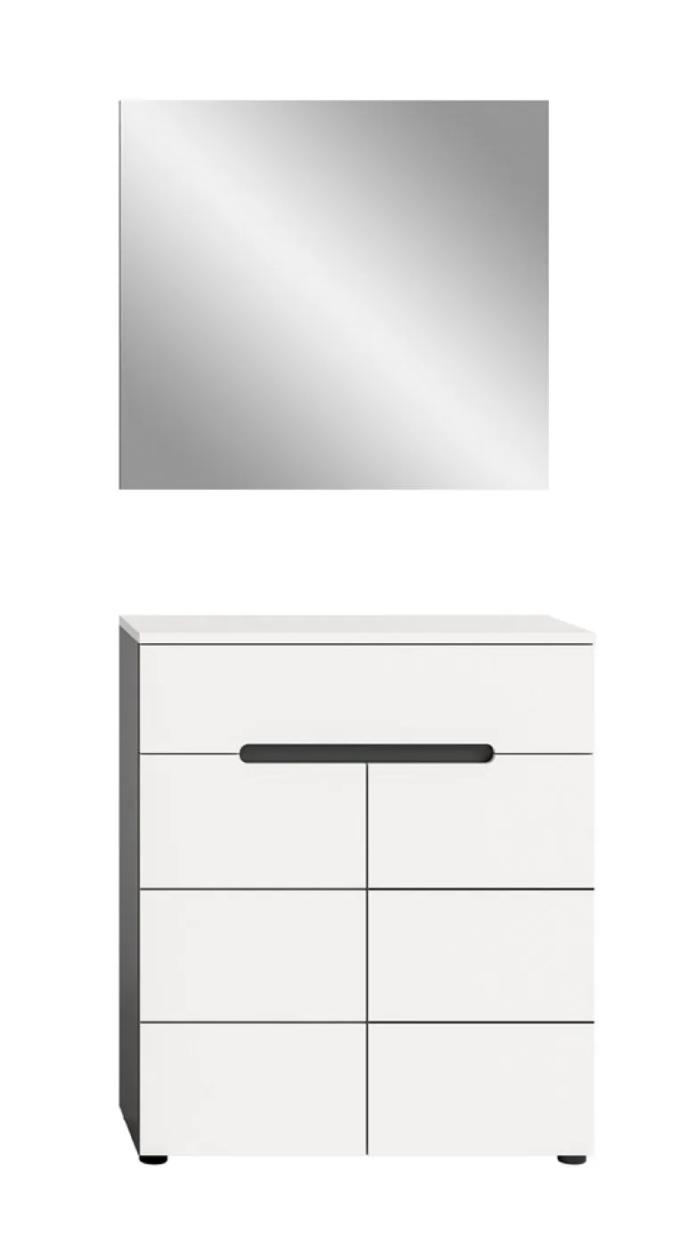 Garderoben-Set Canu | Basalt grau / Weiß | 2-teilig