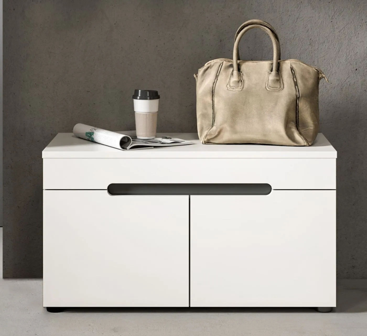 Garderoben-Set Canu | Basalt grau / Weiß | 5-teilig