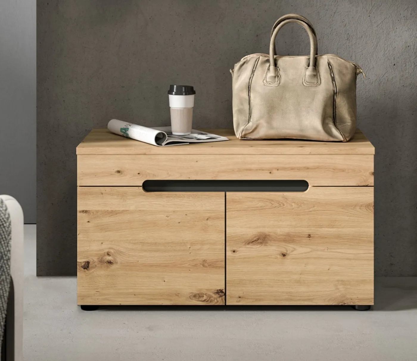 Garderoben-Set Canu | grau / Artisan Eiche | 3-teilig