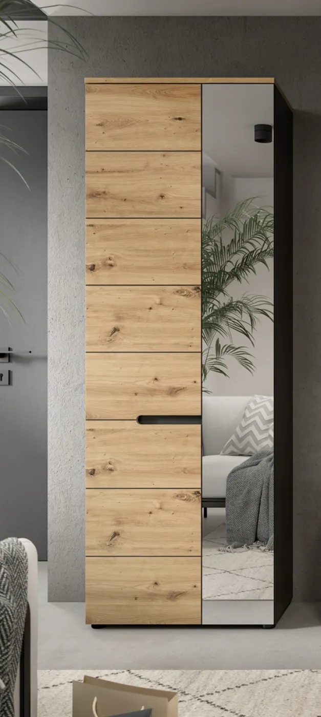 Garderoben-Set Canu | grau / Artisan Eiche | 5-teilig ohne Sitzkissen