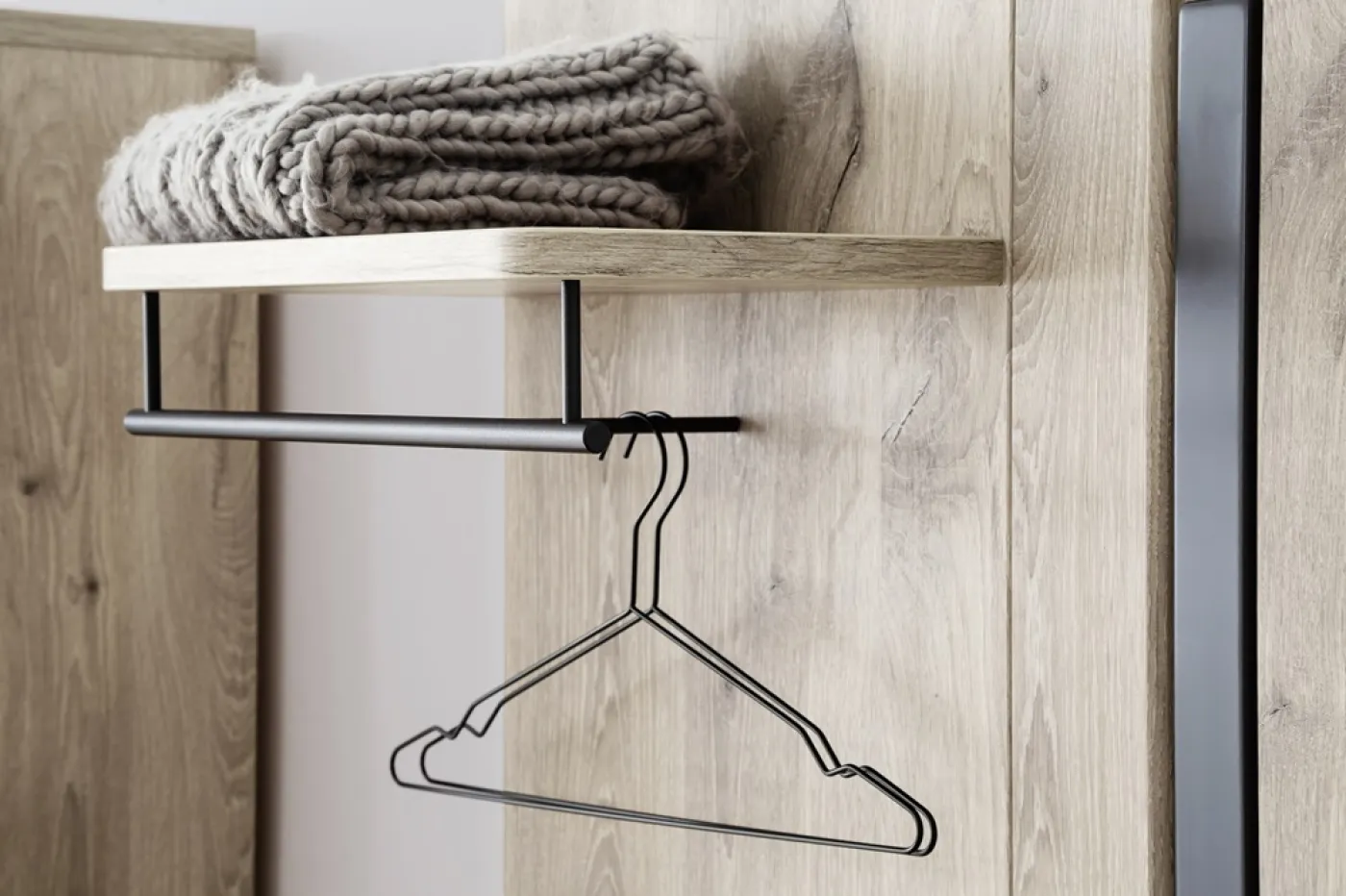 Garderoben Set Colorado | Viking Oak / Graphit schwarz mit Sitzkissen