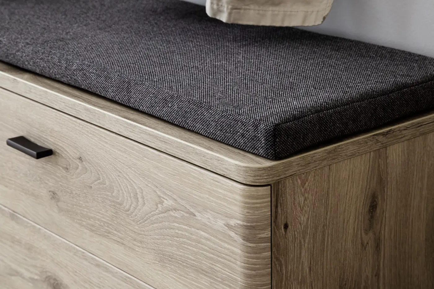 Garderoben Set Colorado | Viking Oak / Graphit schwarz mit Sitzkissen