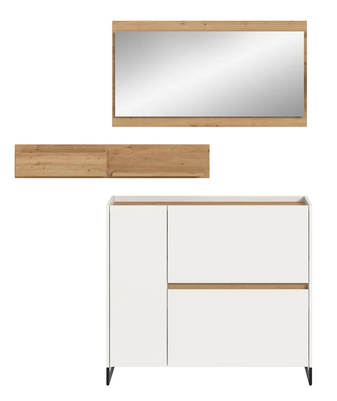 Garderoben-Set Drive 2 | weiß / Artisan Oak | 3-teilig ohne Beleuchtung