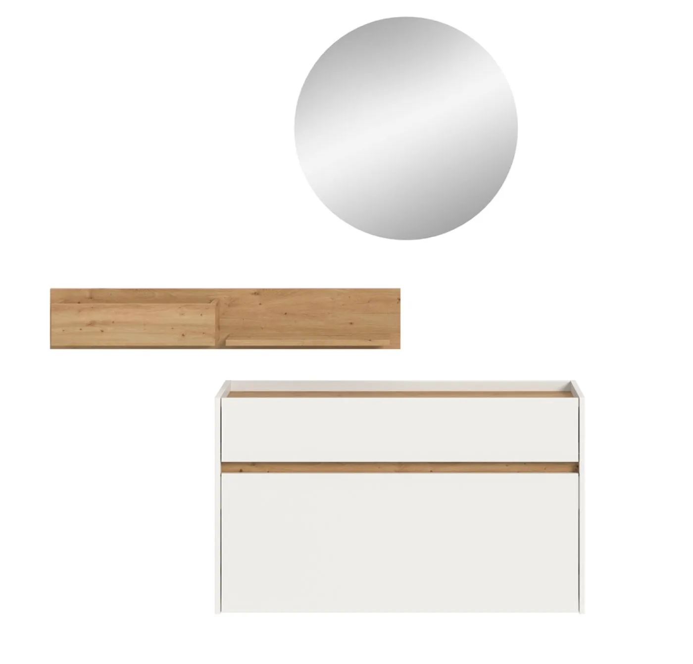 Garderoben-Set Drive 3 | weiß / Artisan Oak | 3-teilig ohne Beleuchtung