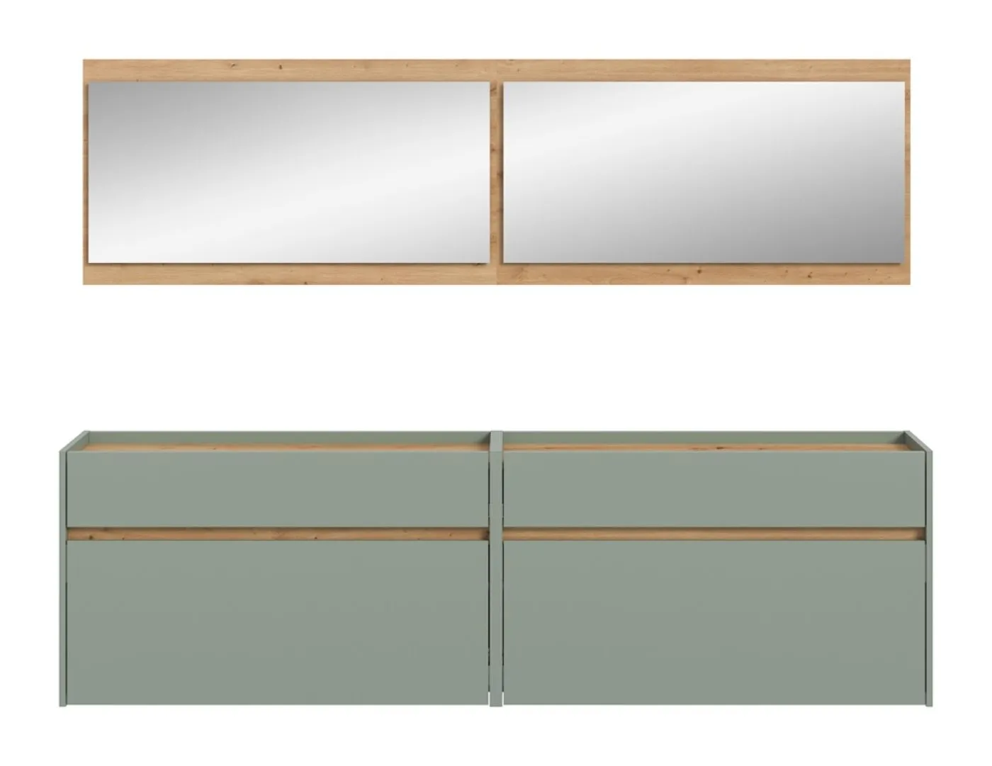 Garderoben-Set Drive 5 | Salbei / Artisan Oak | 4-teilig mit LED Beleuchtung