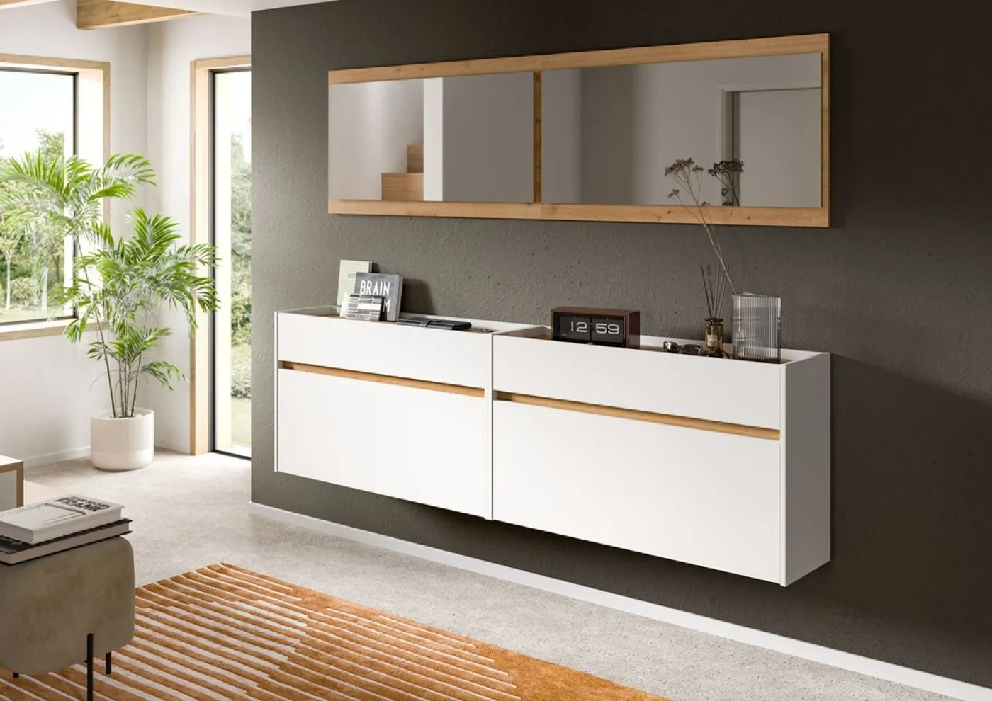 Garderoben-Set Drive 5 | weiß / Artisan Oak | 4-teilig