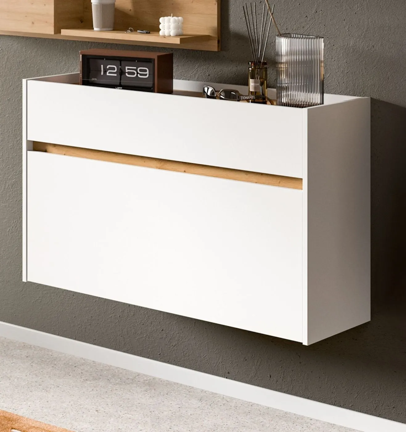 Garderoben-Set Drive | weiß / Artisan Oak | 4-teilig ohne Beleuchtung