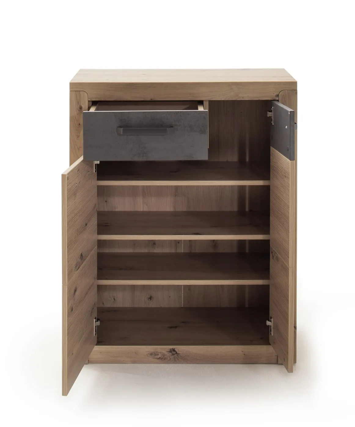 Garderoben Set Incata | Balkeneiche / Oxid grau | 5-teilig