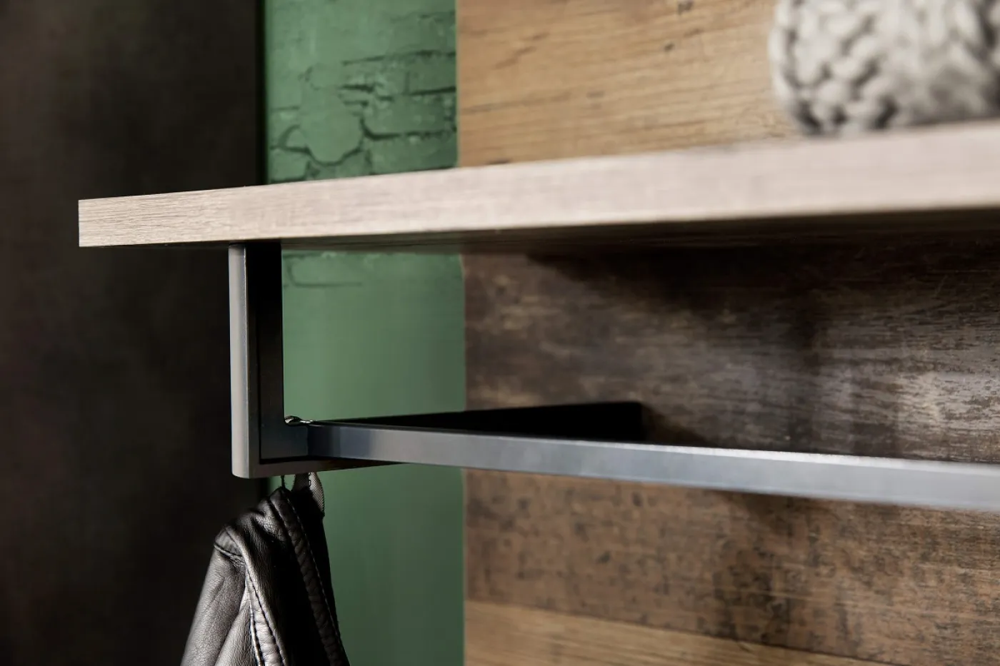 Garderoben-Set Indy 1 | Old Used Wood / Matera grau | 2-teilig | Shabby Look