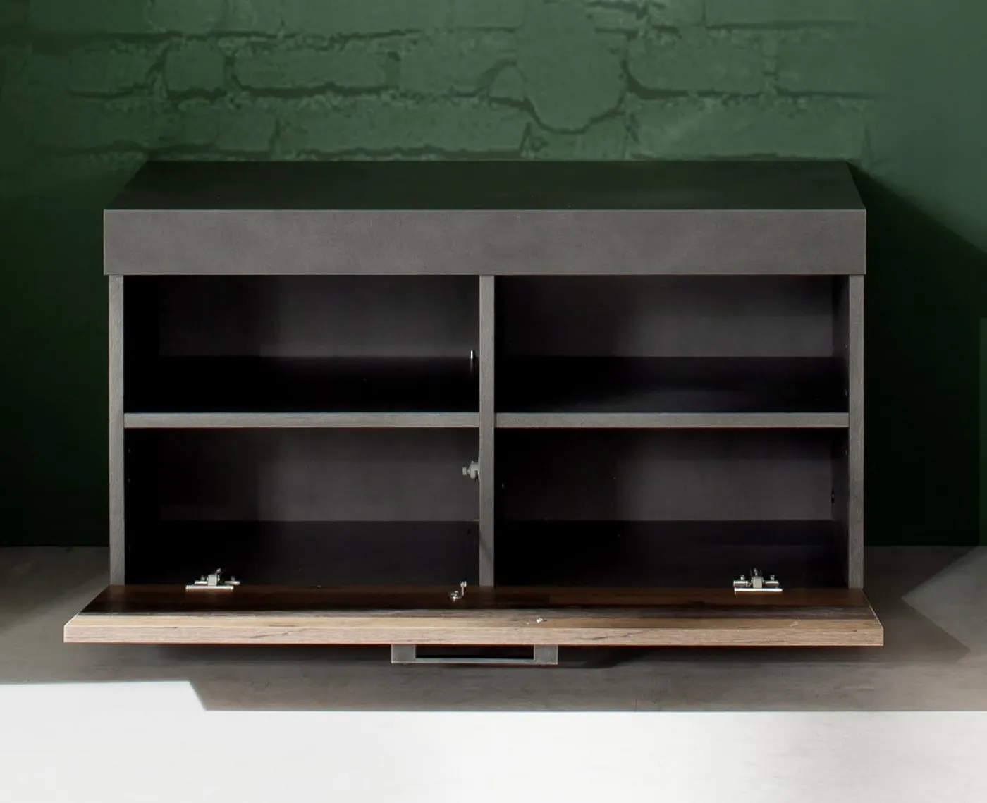 Garderoben-Set Indy 1 | Old Used Wood / Matera grau | 2-teilig | Shabby Look ohne Sitzkissen