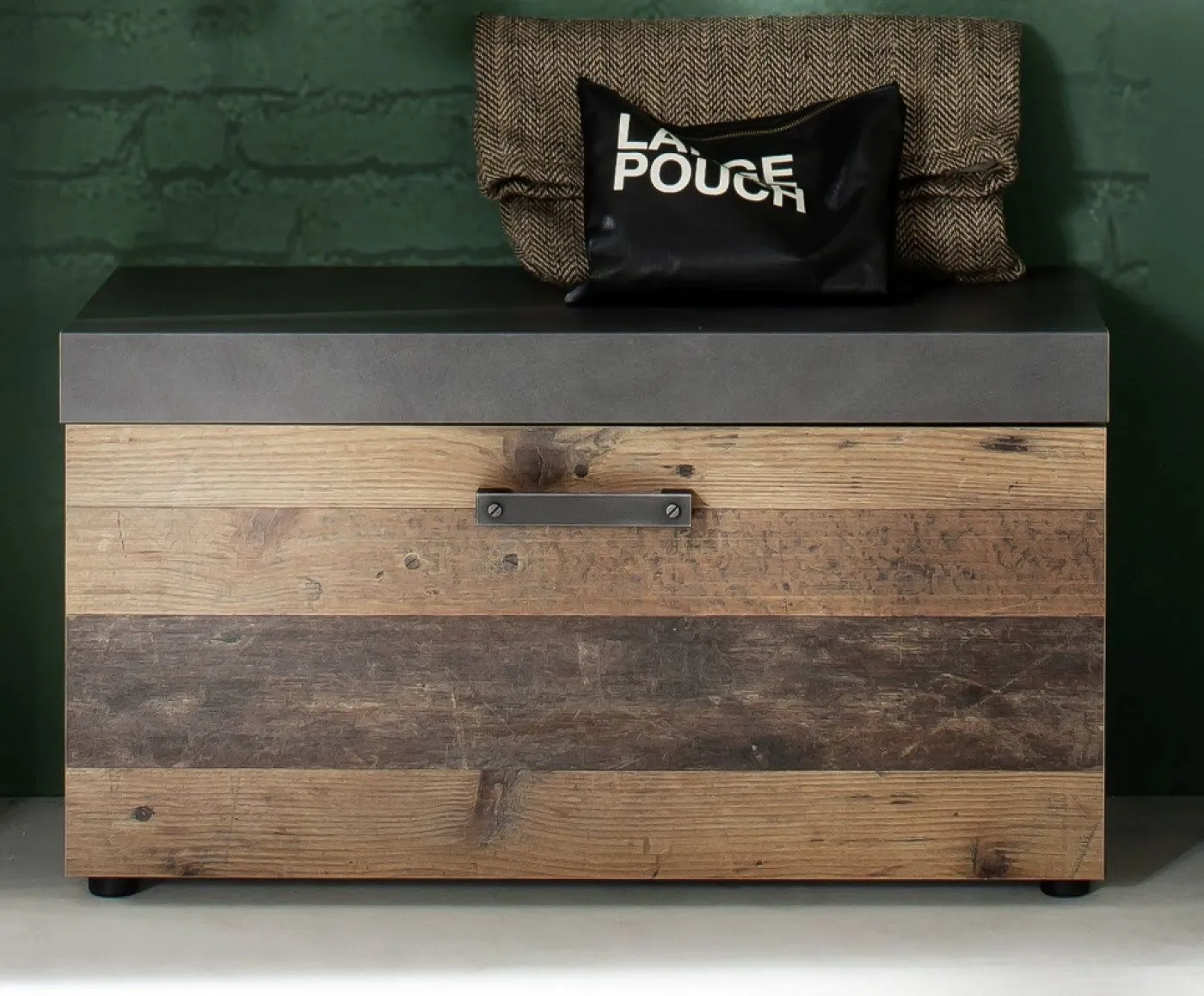 Garderoben-Set Indy 1 | Old Used Wood / Matera grau | 4-teilig | Shabby Look