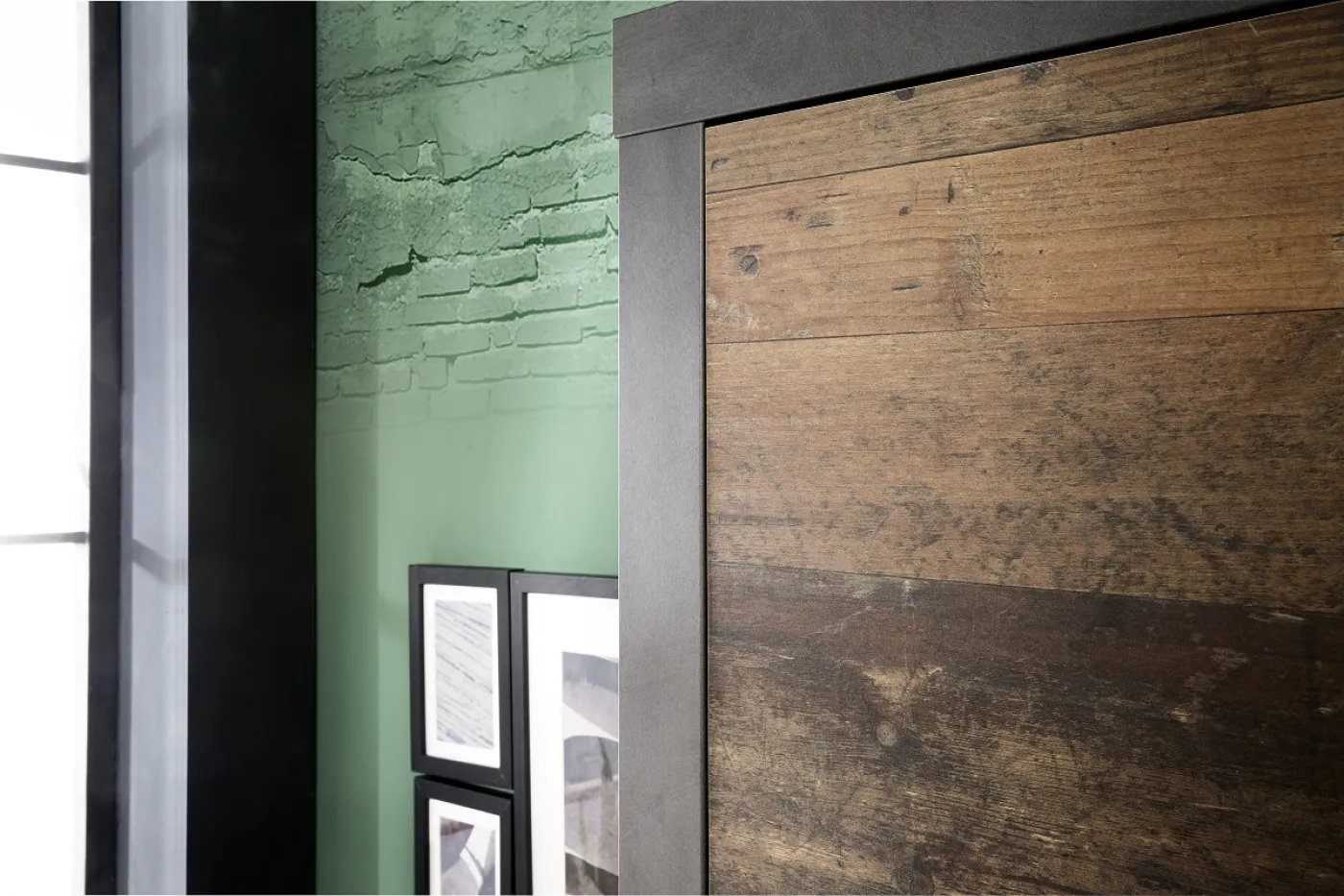 Garderoben-Set Indy 1 | Old Used Wood / Matera grau | 4-teilig | Shabby Look ohne Sitzkissen