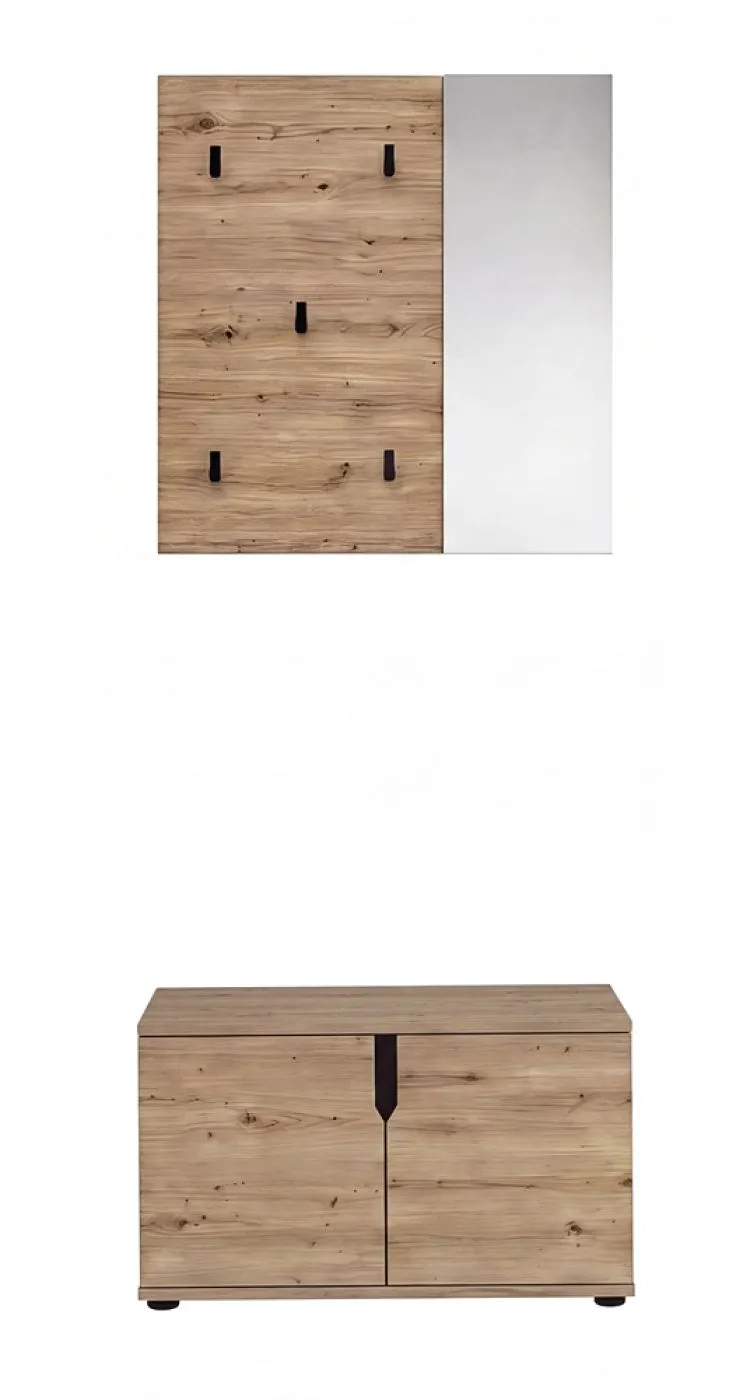 Garderoben-Set Keno | Artisan Eiche | 2-teilig mit Sitzkissen