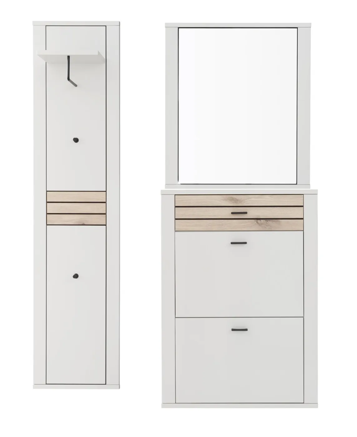 Garderoben Set Mantena 1 | Modern White / Viking Oak | 3-teilig