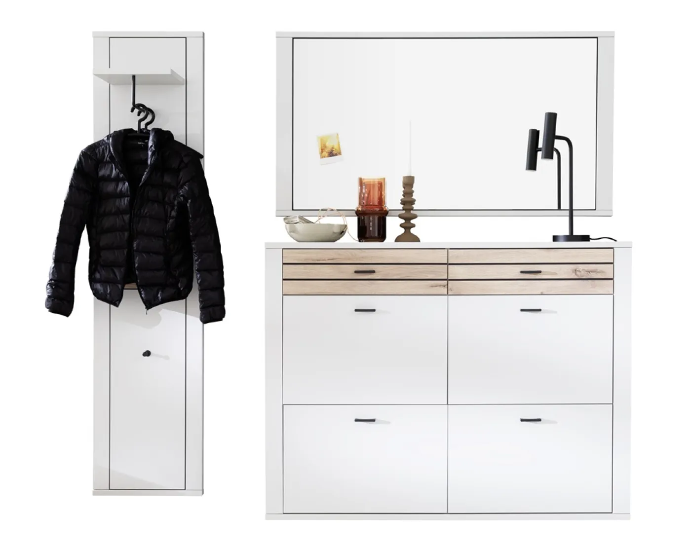 Garderoben Set Mantena | Modern White / Viking Oak | 3-teilig