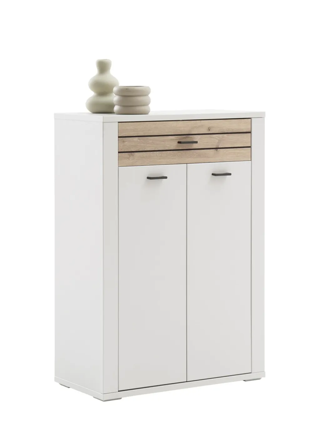 Garderoben Set Mantena | Modern White / Viking Oak | 5-teilig mit Sitzkissen