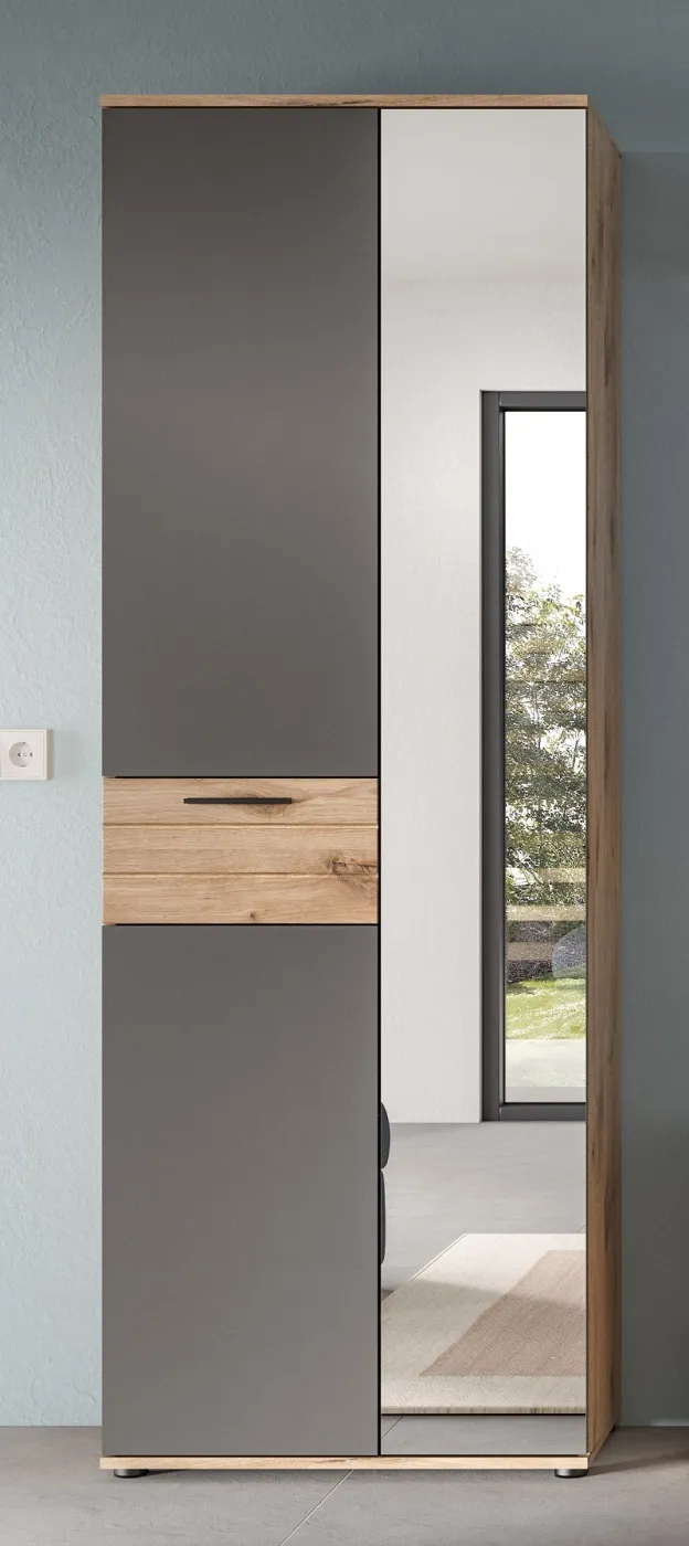 Garderoben-Set Mason | Nox Oak / Basalt Grau | 3-teilig