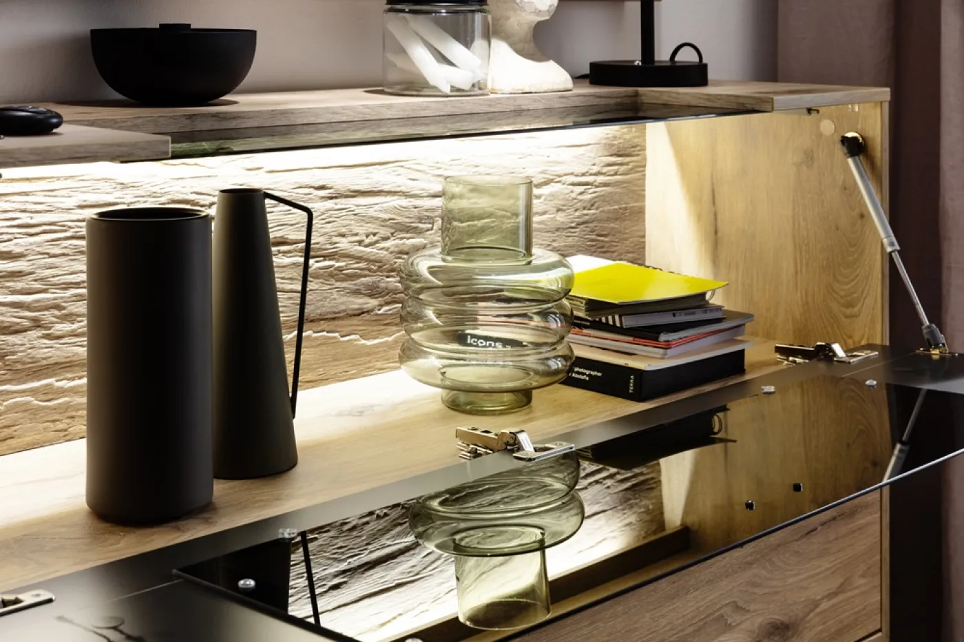 Garderoben Set Mezzano 3 | Viking Oak | 4-teilig ohne Sitzkissen ohne Beleuchtung