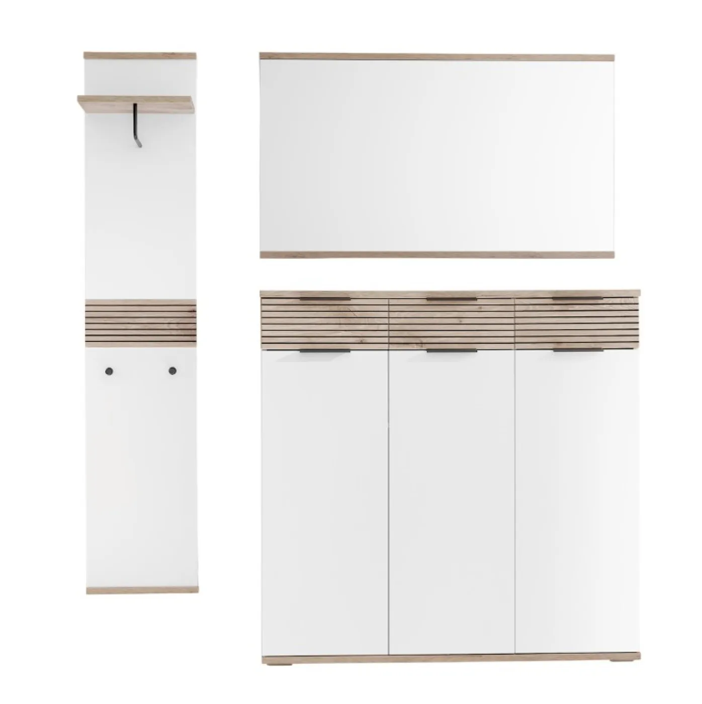 Garderoben Set Montello 1 | Soft White / Viking Oak | 3-teilig
