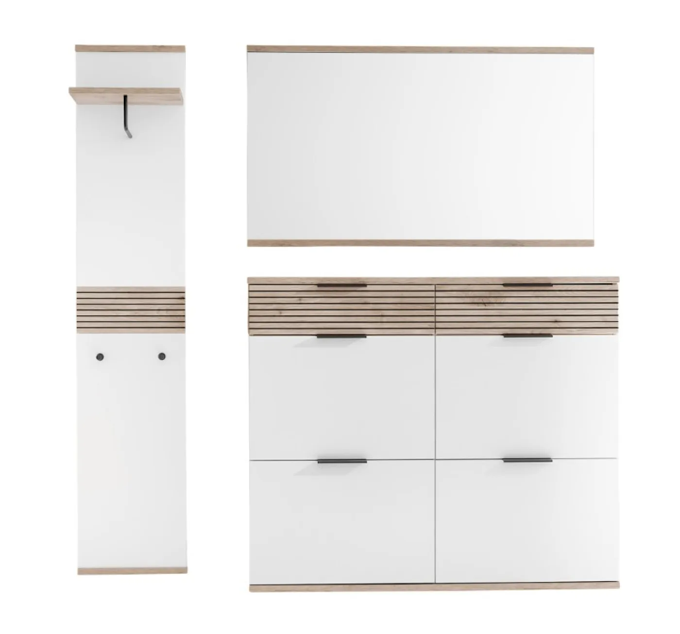 Garderoben Set Montello | Soft White / Viking Oak | 3-teilig