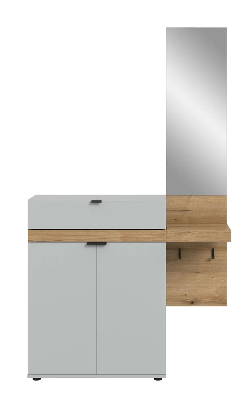 Garderoben-Set Naro 1 | grau / Evoke Oak | 2-teilig