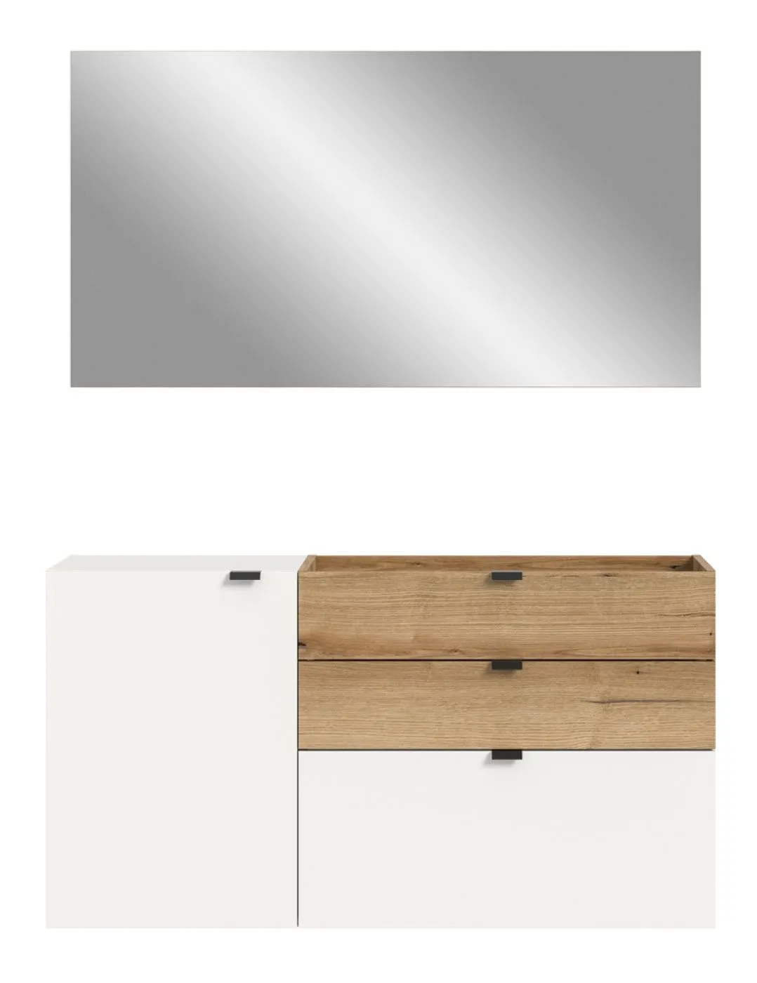 Garderoben-Set Naro | weiß / Evoke Oak | 2-teilig