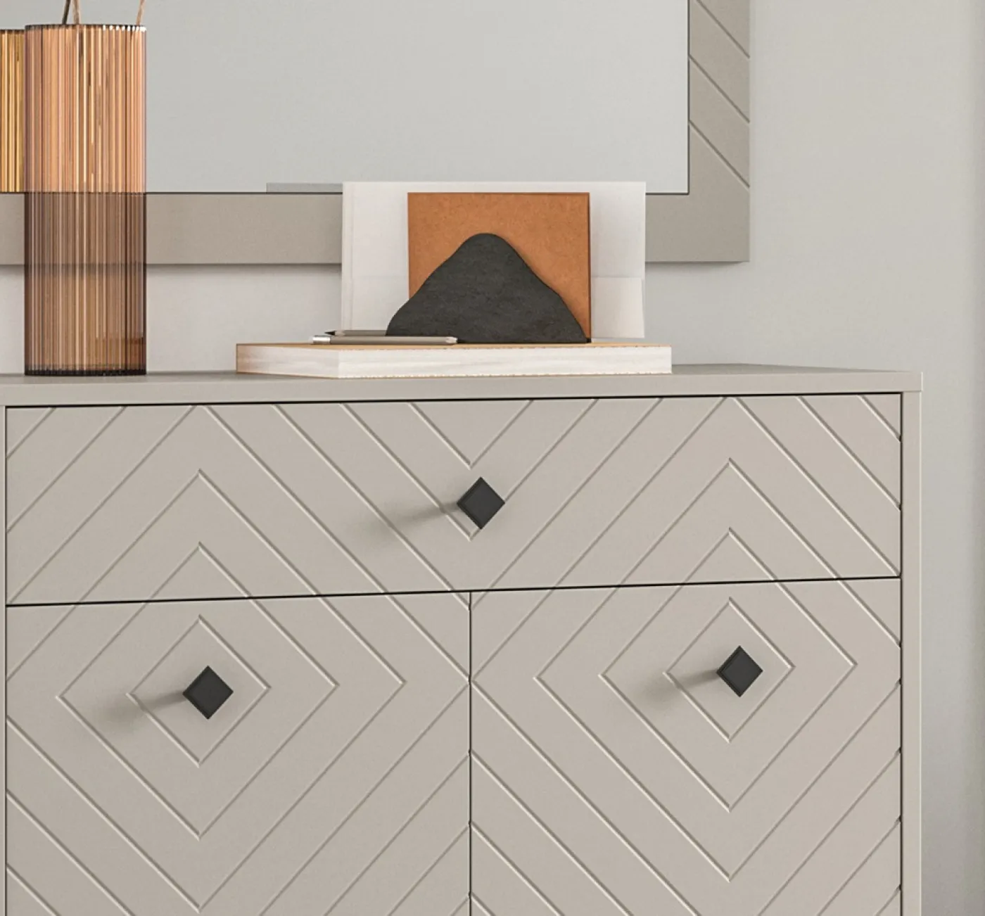 Garderoben-Set Notes | beige matt/sandfarben | 4-teilig