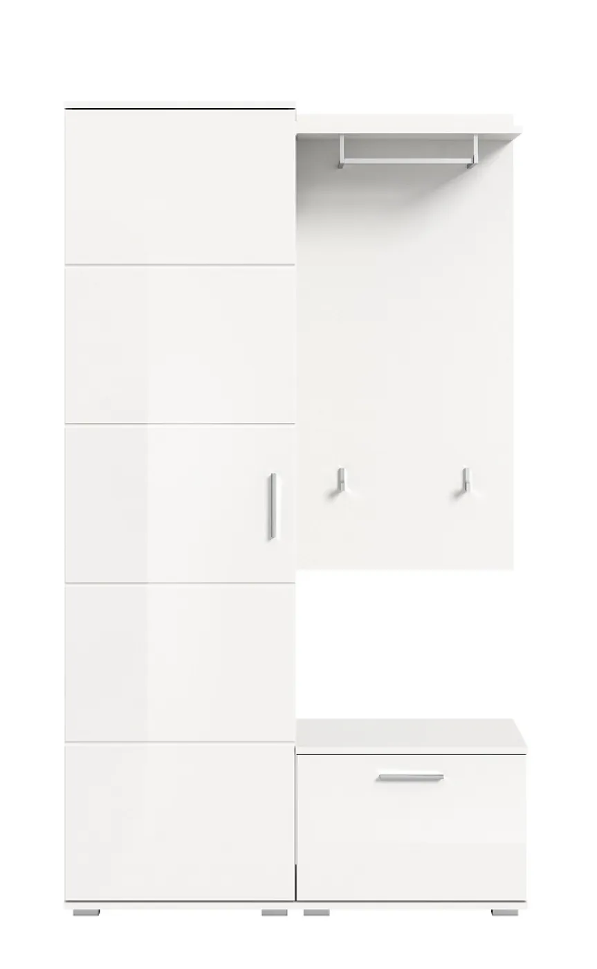 Garderoben-Set Prego 1 | weiß Hochglanz | 3-teilig
