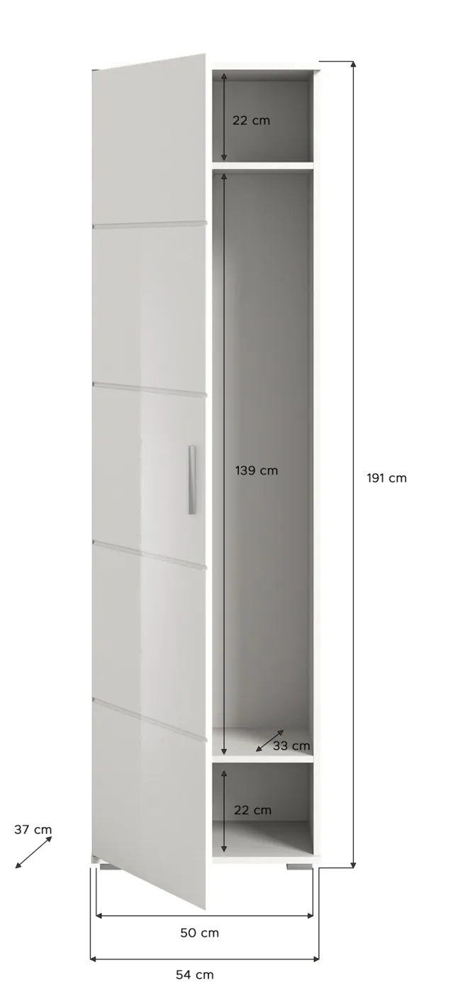 Garderoben-Set Prego 1 | weiß Hochglanz | 4-teilig | ohne Sitzkissen