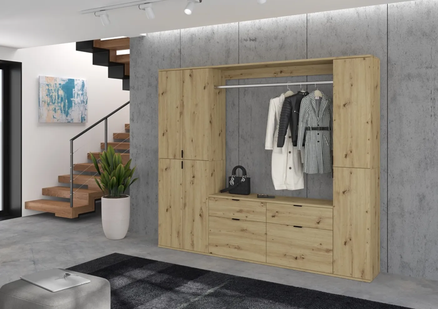 Garderoben Set Projekt X 1 | Artisan Eiche | 3-teilig