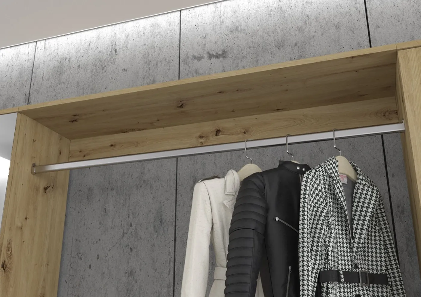 Garderoben Set Projekt X 1 | Artisan Eiche / Spiegeltüren | 4-teilig