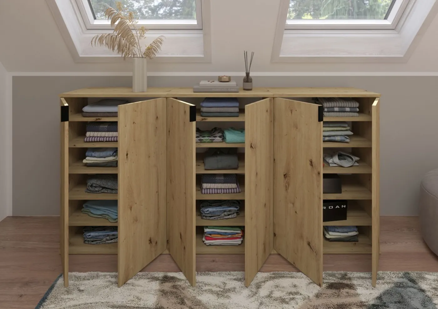 Garderoben-Set Projekt X 1 | Kommode | Artisan Eiche | 3-teilig