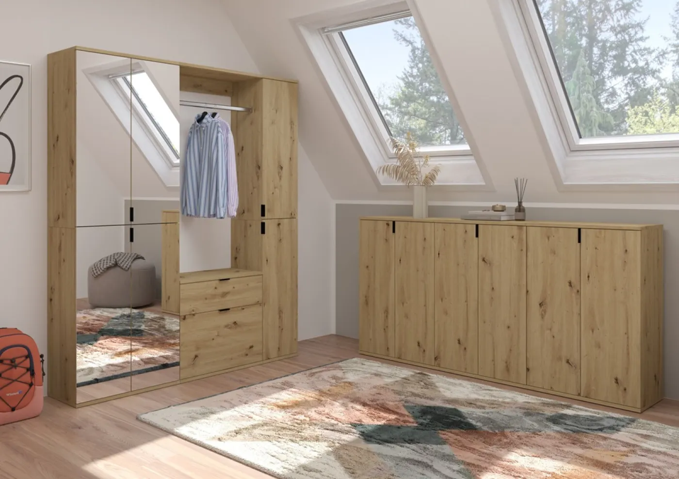 Garderoben-Set Projekt X 1 | Kommode | Artisan Eiche | 3-teilig