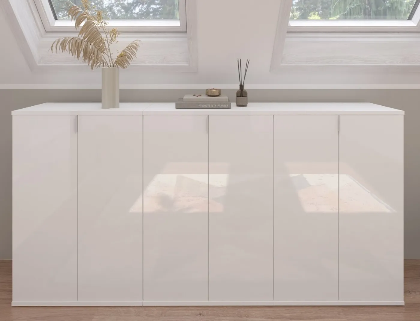 Garderoben-Set Projekt X 1 | Kommode | weiß Hochglanz | 3-teilig