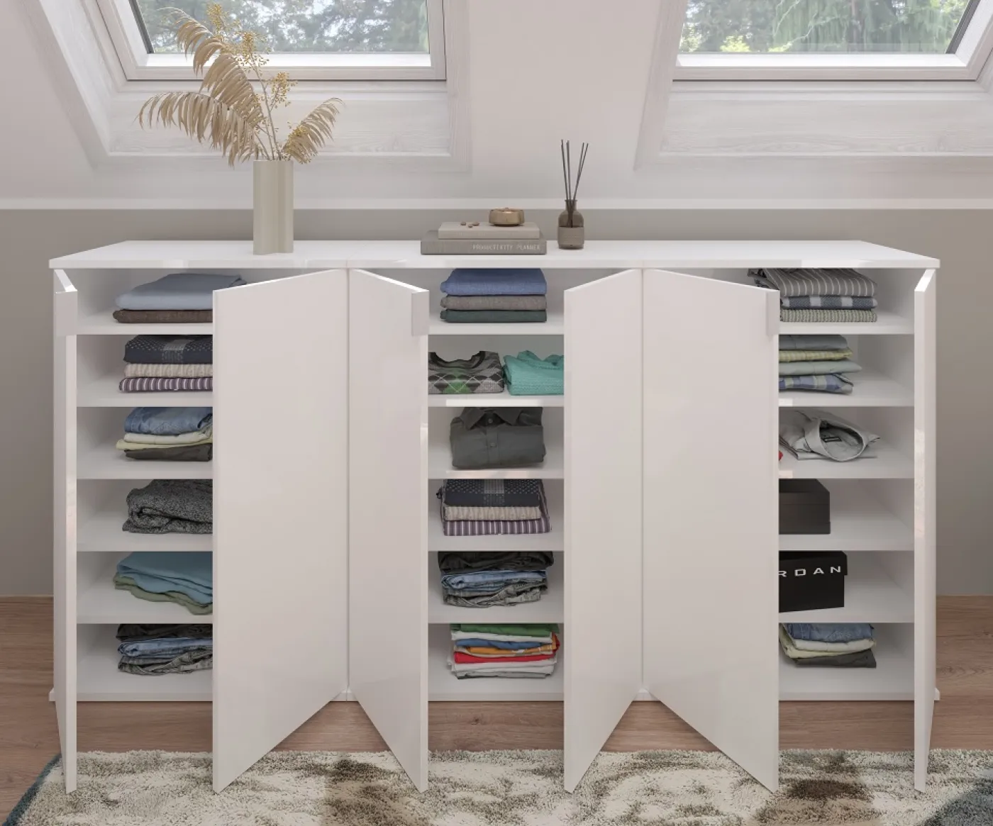 Garderoben-Set Projekt X 1 | Kommode | weiß Hochglanz | 3-teilig