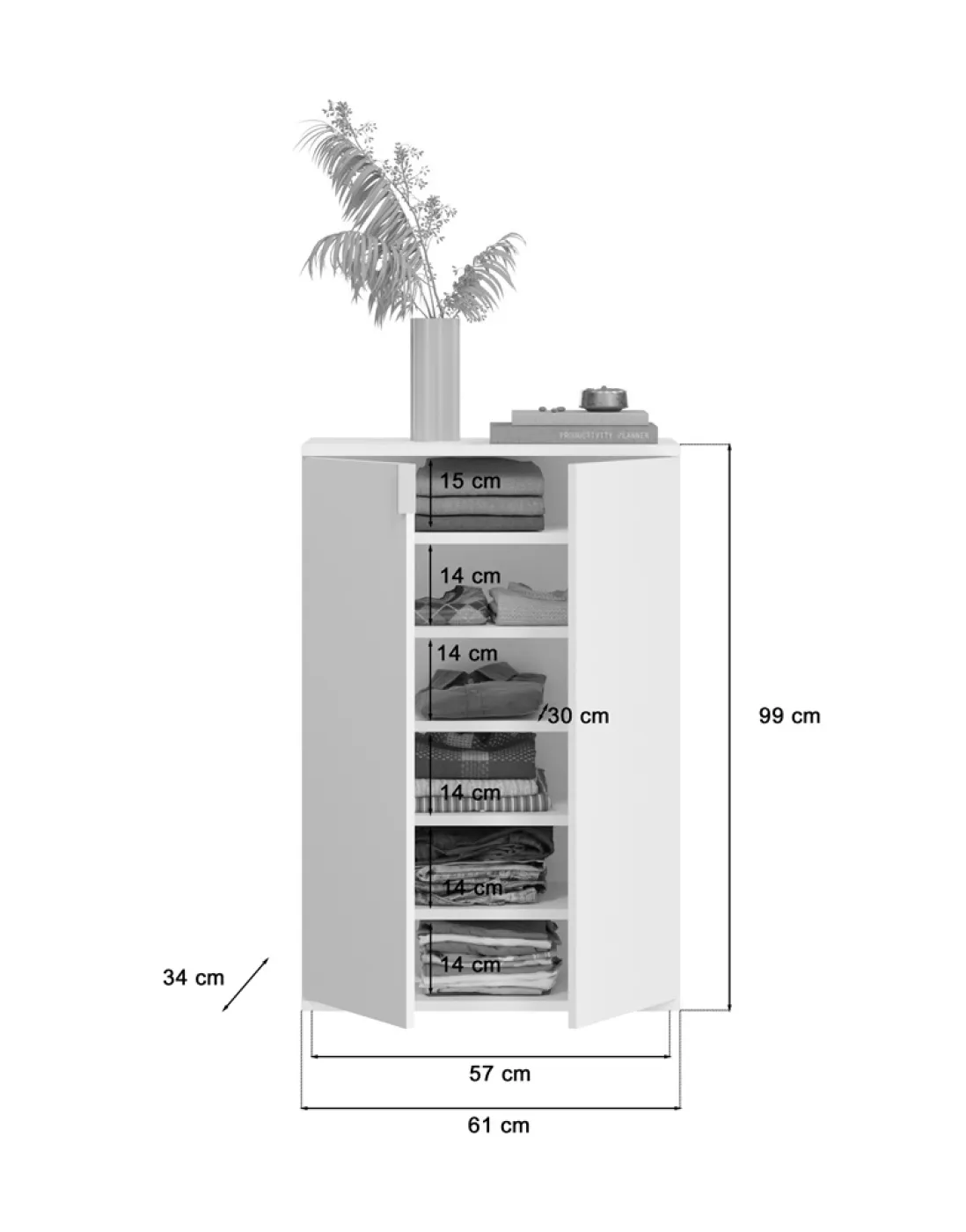 Garderoben-Set Projekt X 1 | Kommode | weiß Hochglanz | 3-teilig
