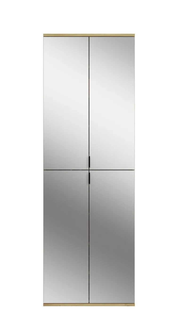 Garderoben Set Projekt X 1 | weiß Hochglanz / Artisan Eiche mit Spiegeltüren | 3-teilig