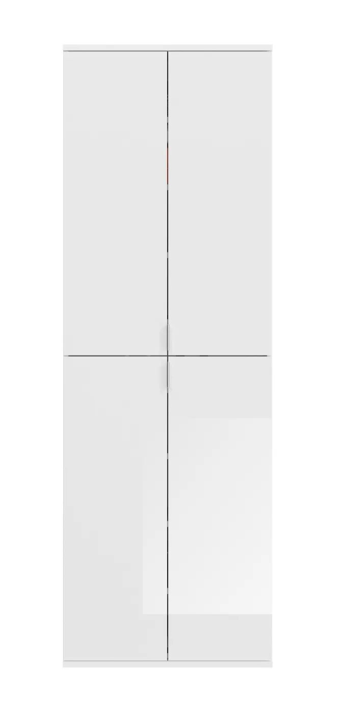 Garderoben Set Projekt X 1 | weiß Hochglanz / Artisan Eiche mit Spiegeltüren | 4-teilig