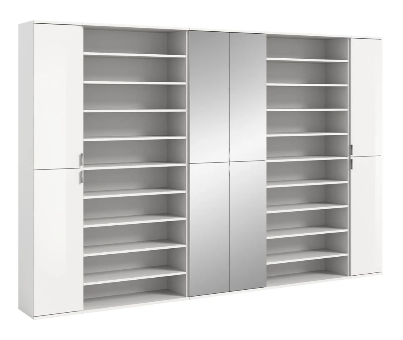 Garderoben Set Projekt X | mit Schuhregal | weiß Hochglanz | 5-teilig