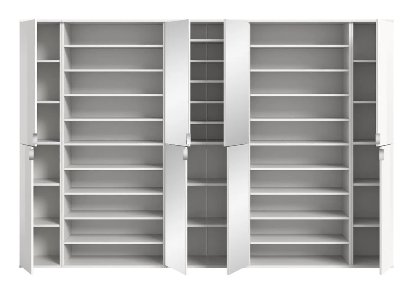 Garderoben Set Projekt X | mit Schuhregal | weiß Hochglanz | 5-teilig