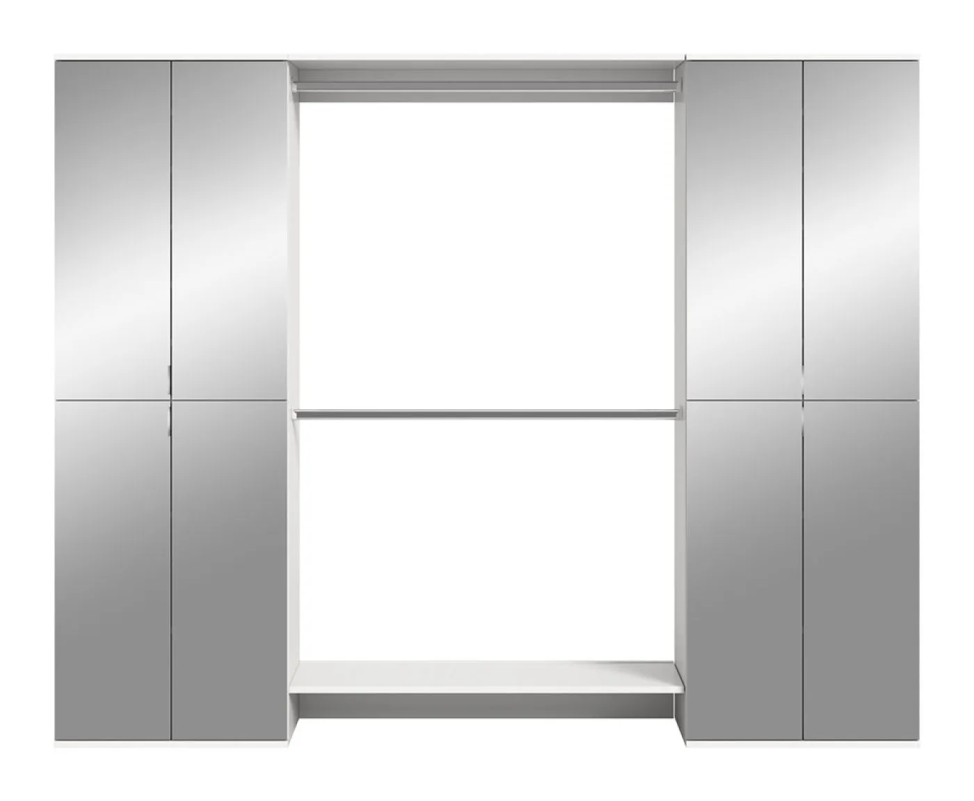 Garderoben Set Projekt X | mit Zwischenbauelement | weiß Hochglanz | 3-teilig