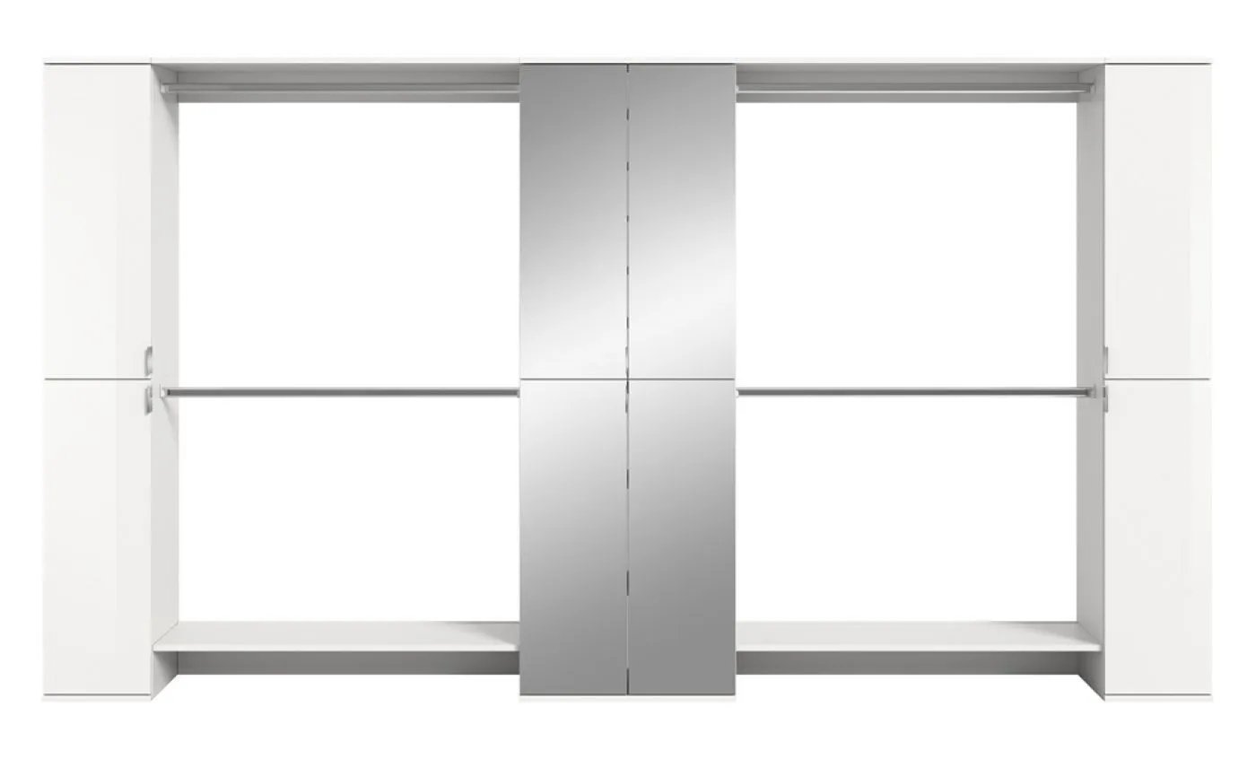 Garderoben Set Projekt X mit Zwischenelement weiß Hochglanz 5-teilig
