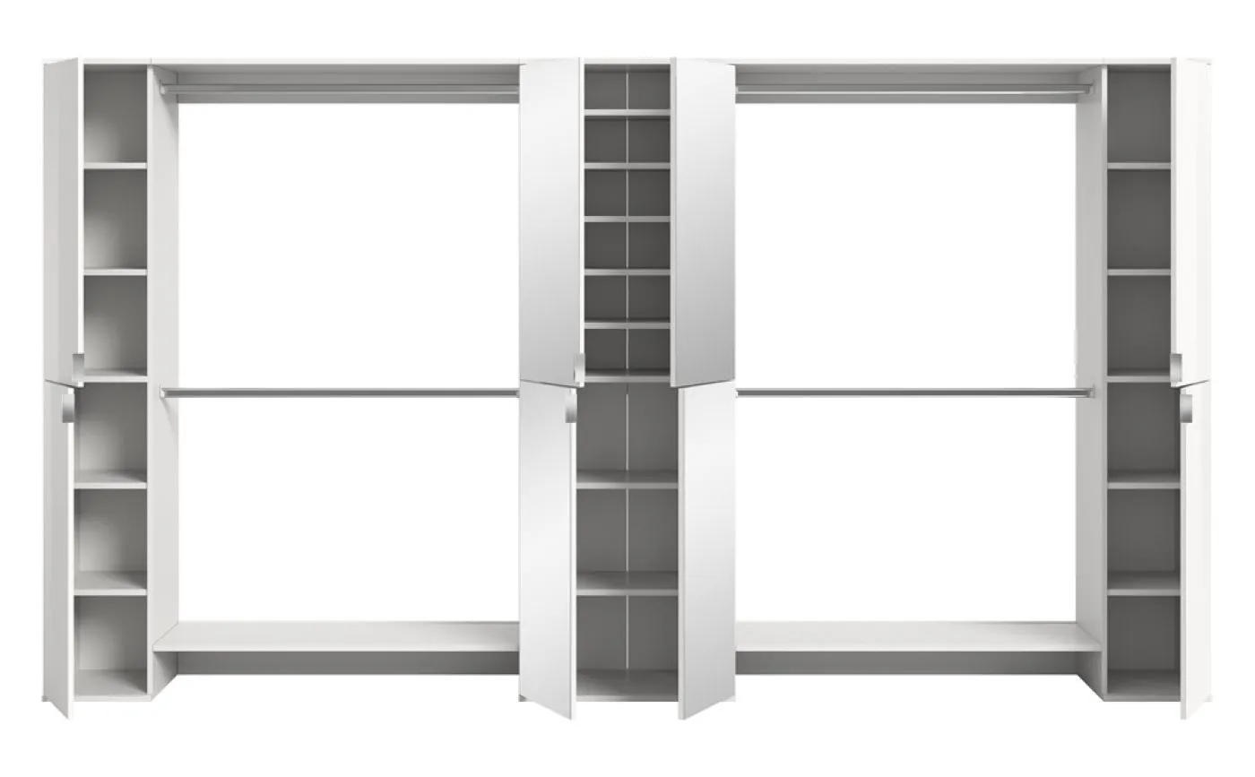 Garderoben Set Projekt X mit Zwischenelement weiß Hochglanz 5-teilig