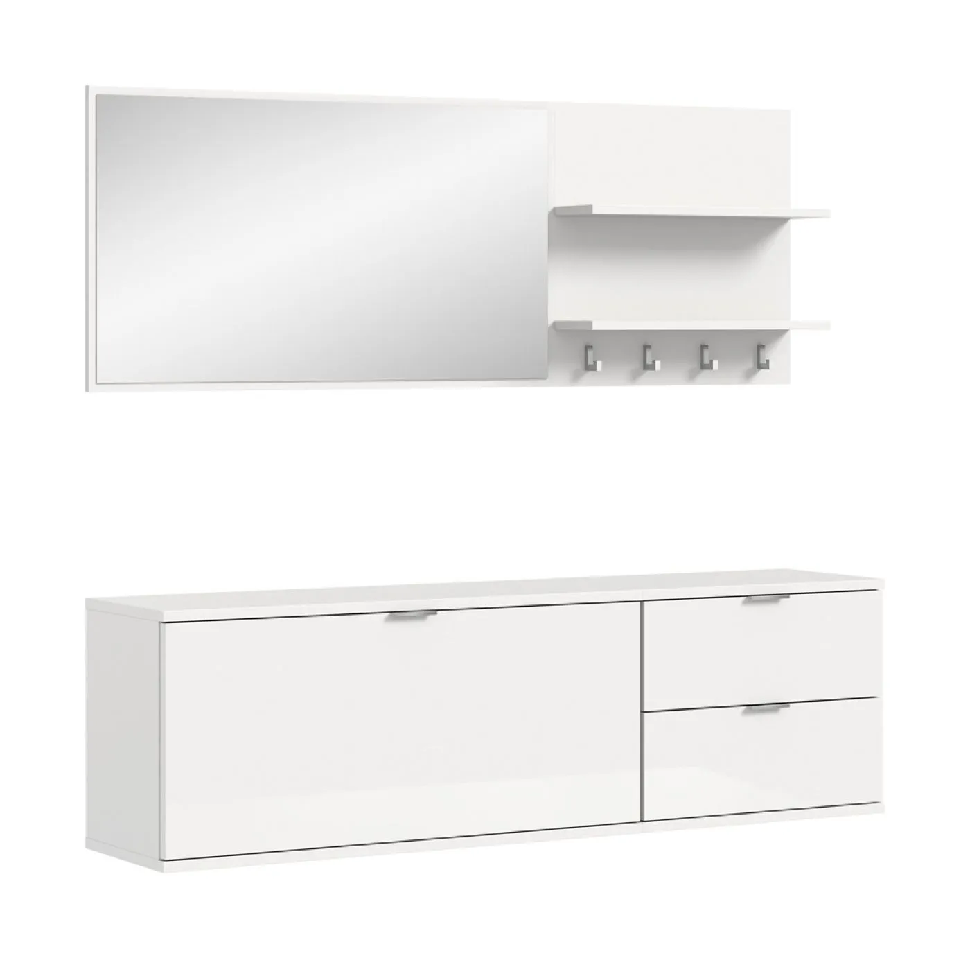Garderoben Set Projekt X | weiß Hochglanz | 4-teilig