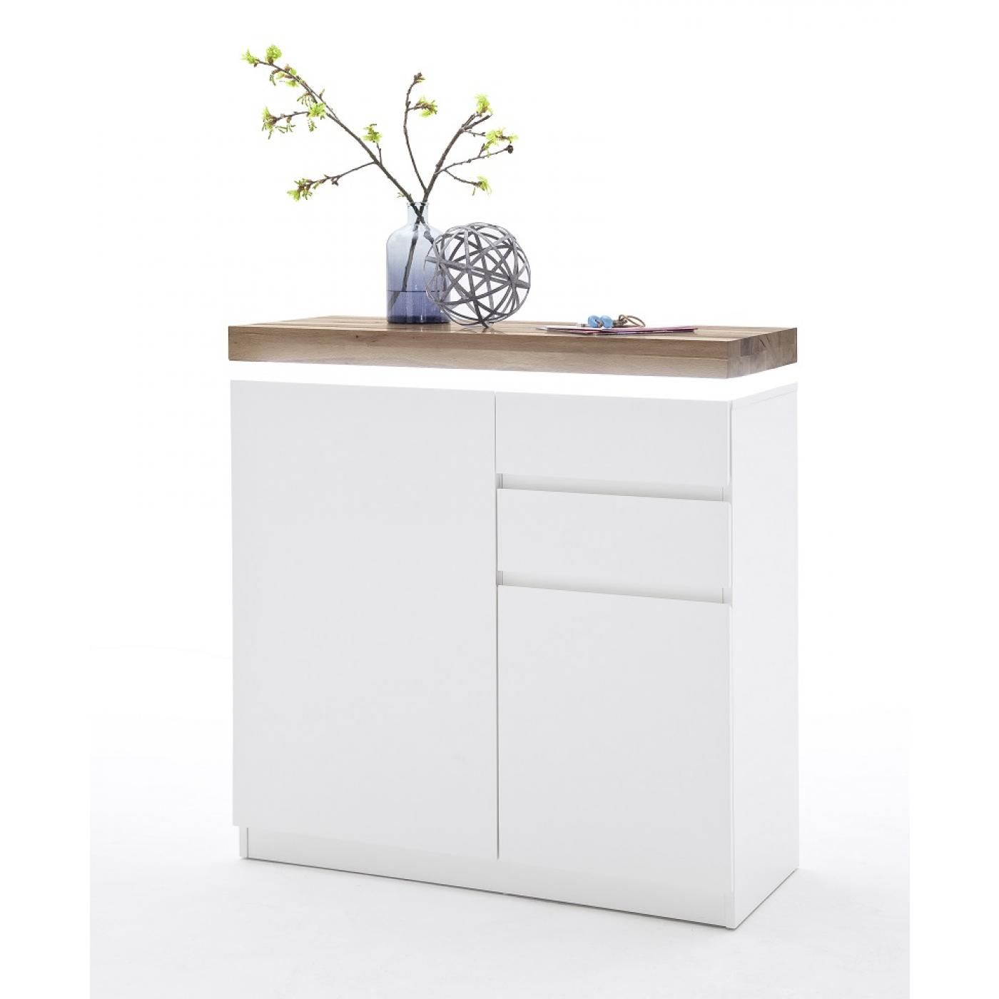 Garderoben-Set Romina | weiß matt / Asteiche massiv | 5-teilig