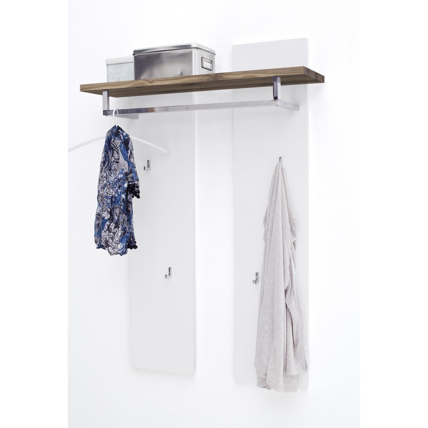 Garderoben-Set Romina | weiß matt / Asteiche massiv | 5-teilig