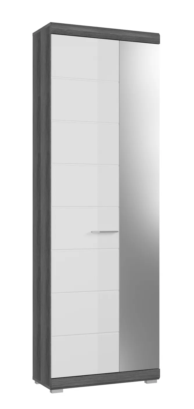 Garderoben-Set Scout | weiß Hochglanz / rauchsilber | 3-teilig