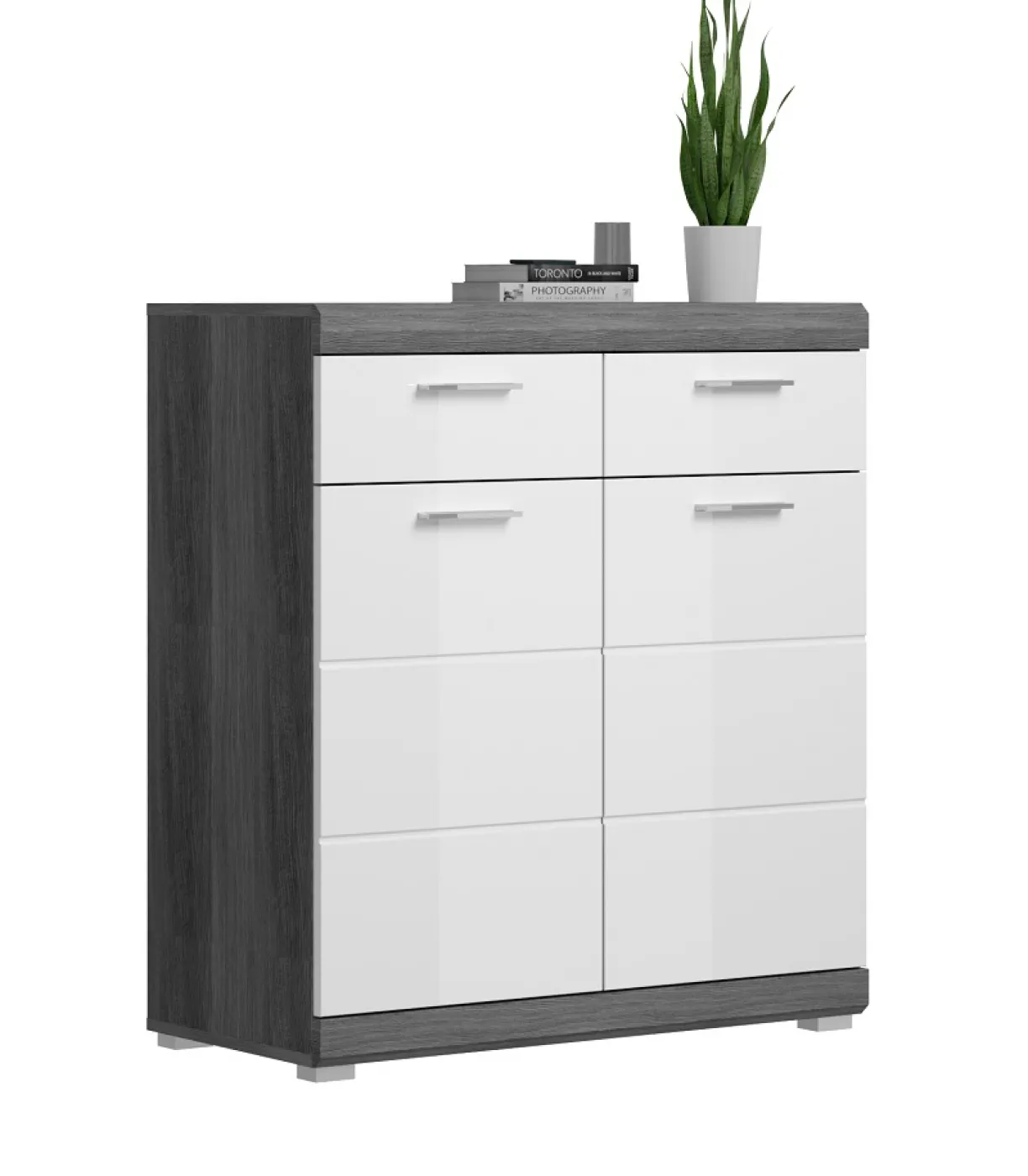 Garderoben-Set Scout | weiß Hochglanz / rauchsilber | 5-teilig