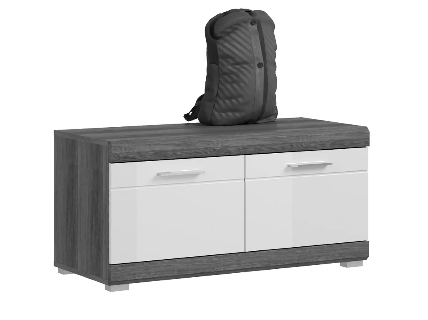 Garderoben-Set Scout | weiß Hochglanz / rauchsilber | 5-teilig