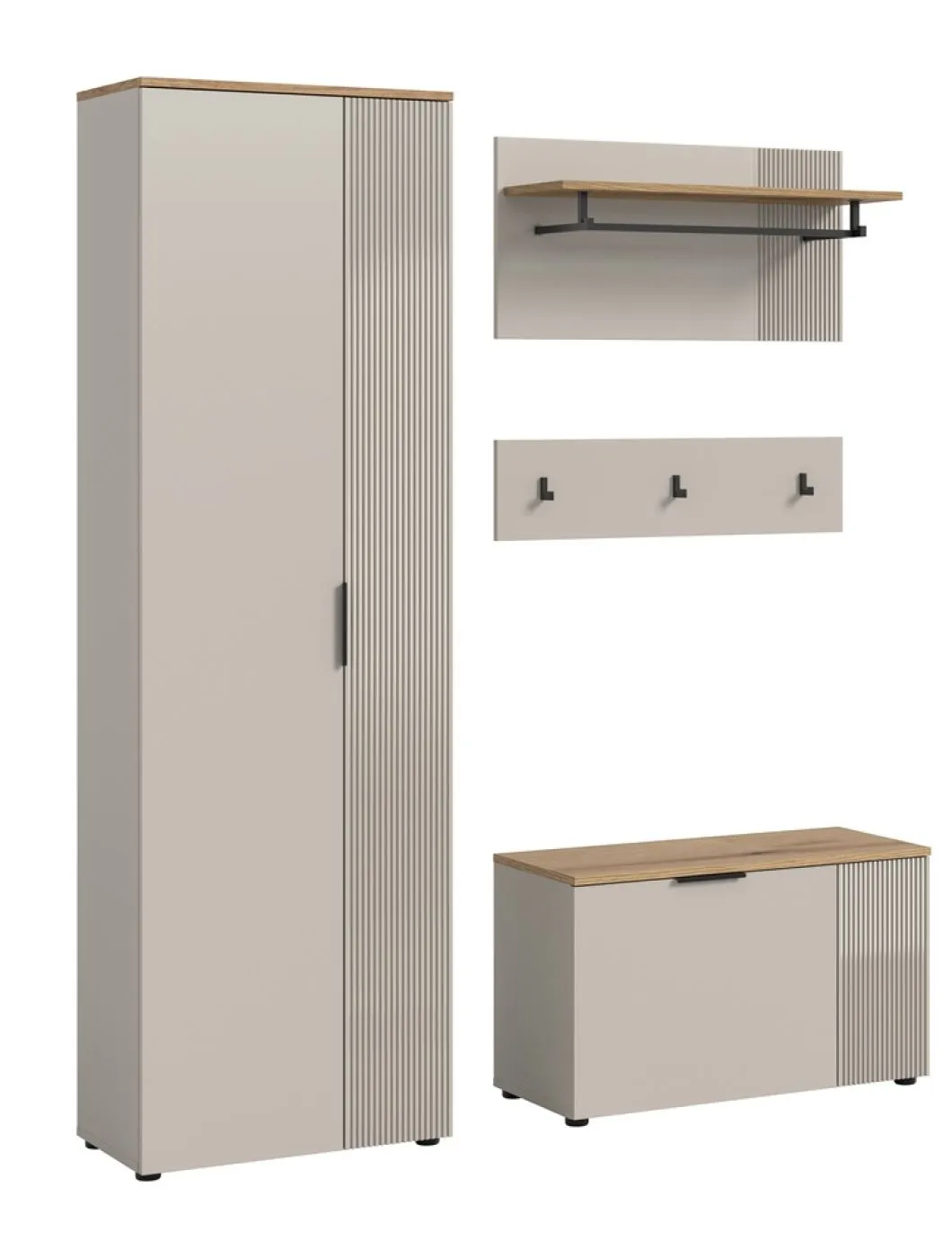 Garderoben-Set Slide | Kaschmir / Evoke Oak | 3-teilig